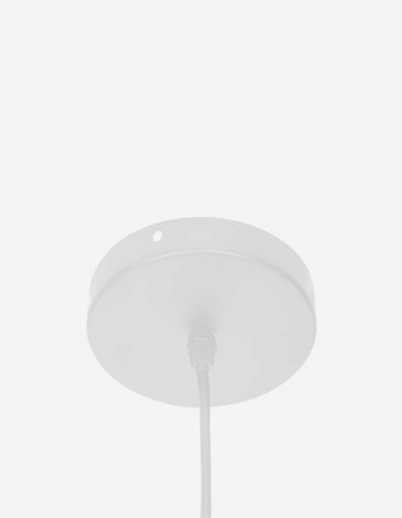 LÁMPARA COLGANTE DESY METAL Y MADERA BLANCA