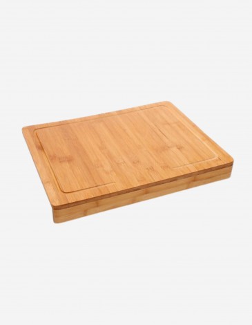 TABLA CORTAR BAMBÚ C/BORDE 45X34CM