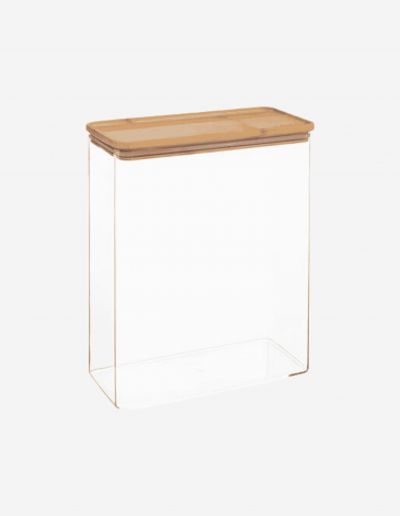CAJA RECTANGULAR DE POLIESTIRENO Y BAMBÚ