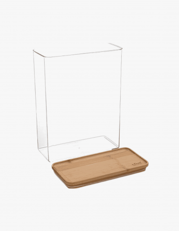 CAJA RECTANGULAR DE POLIESTIRENO Y BAMBÚ