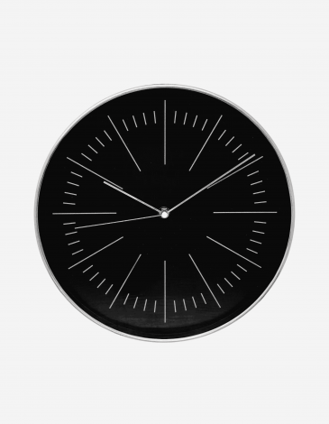 RELOJ "EDITH", CRISTAL, PLATEADO, D30 CM