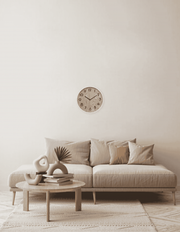 RELOJ "IVANA", MADERA Y CRISTAL, D38 CM