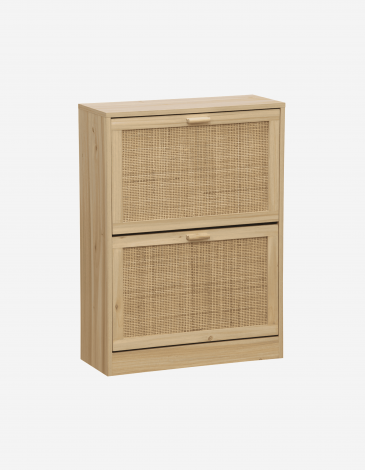 ZAPATERO 60 DECOR PINO RATTAN 