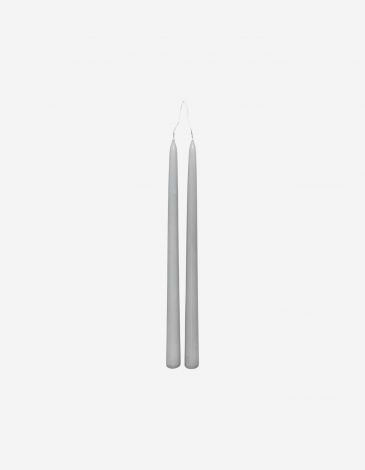 LOTE DE 2 VELAS LARGAS HUGO GRIS CLARO