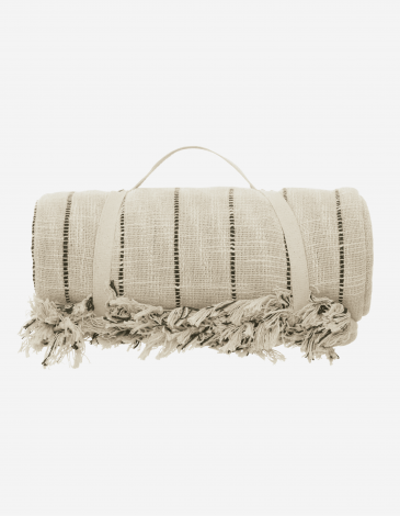 COLCHA "LUISA" RAYAS BEIGE 240X260