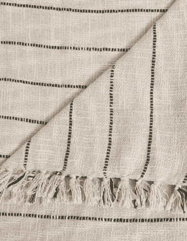 COLCHA "LUISA" RAYAS BEIGE 240X260