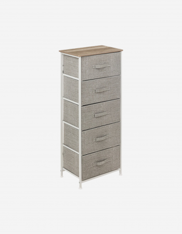 MUEBLE ALTO TISSA 5 CAJONES GRIS CLARO