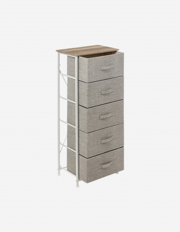 MUEBLE ALTO TISSA 5 CAJONES GRIS CLARO