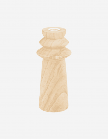 SET DE 2 PORTAVELAS DE MADERA