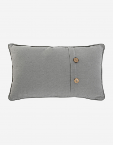 COJÍN ALGOD/POLIEST 50X30 BOTONES GRIS