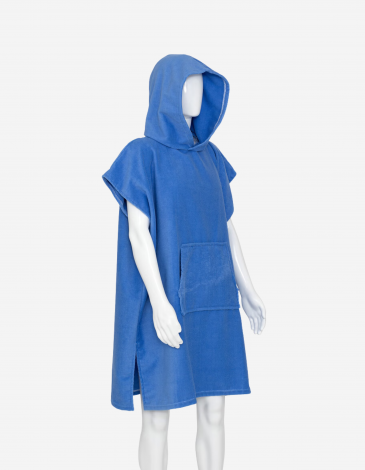 PONCHO DE PLAYA AZUL 80X100 MICROFIBRA AZUL