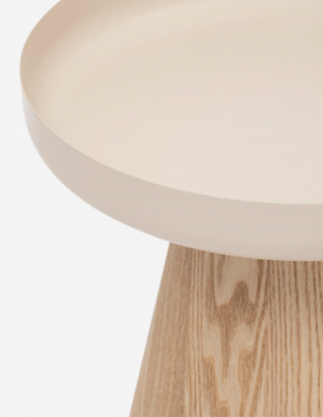MESA DE CAFÉ HERCYNA MADERA Y METAL BEIGE