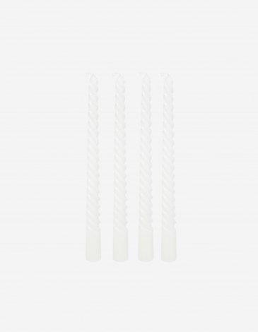 SET DE 4 VELAS ESPIRAL 25CM BLANCO