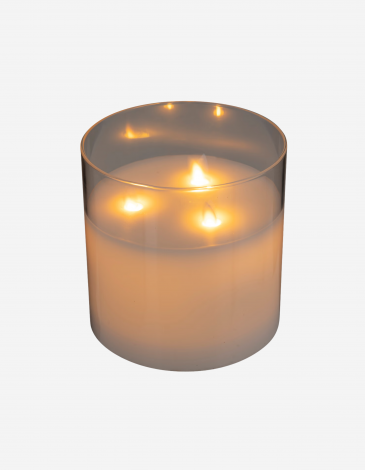 VELA LED SENA RECIPIENTE CRISTAL