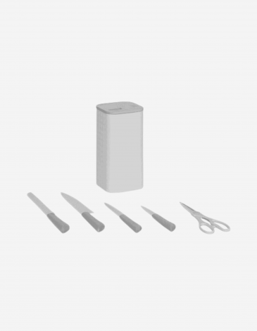 BLOQUE DE 4 CUCHILLOS Y TIJERAS SENSIA