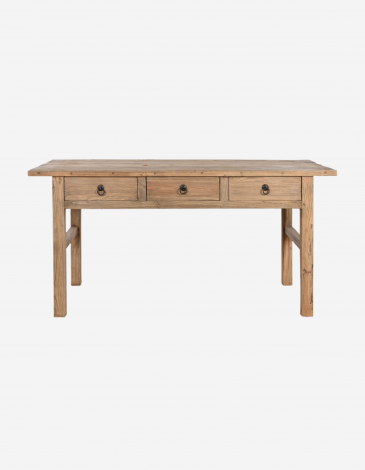 MESA OLMO MACIZO 169X75X83 3 CAJONES