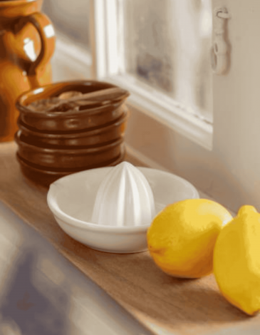 EXPRIMIDOR DE LIMÓN PORCELANA BLANCA