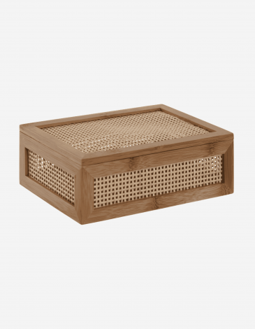 CAJA BAMBÚ RATÁN 23X15X8