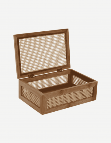 CAJA BAMBÚ RATÁN 23X15X8