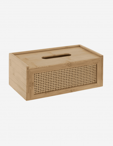CAJA PAÑUELOS BAMBU RATAN 25X13X10