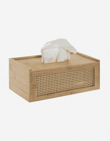 CAJA PAÑUELOS BAMBU RATAN 25X13X10