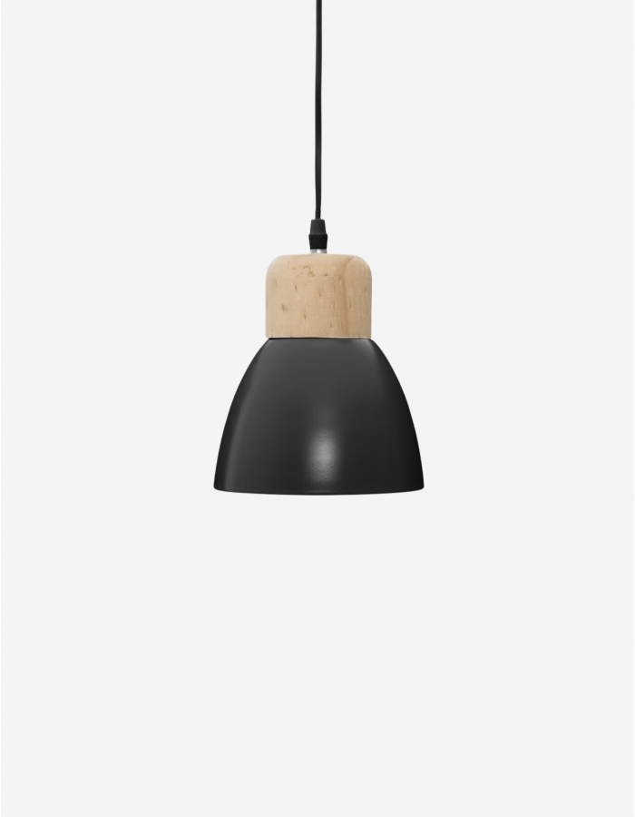 LÁMPARA COLGANTE DESY METAL Y MADERA NEGRA