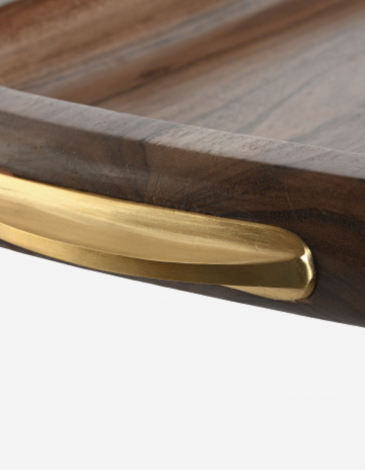 BANDEJA ACACIA INOX NATURAL 46X28