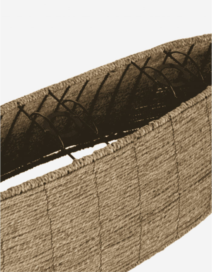 PANTALLA FIBRA METAL NATURAL 100X29X27