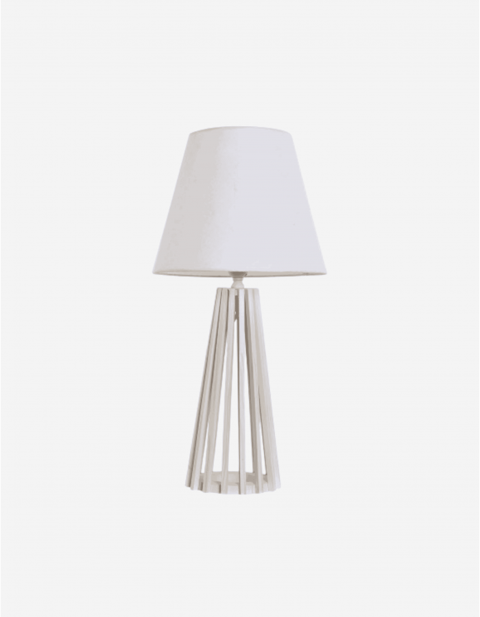 LÁMPARA SOBREMESA MADERA POLIESTER 