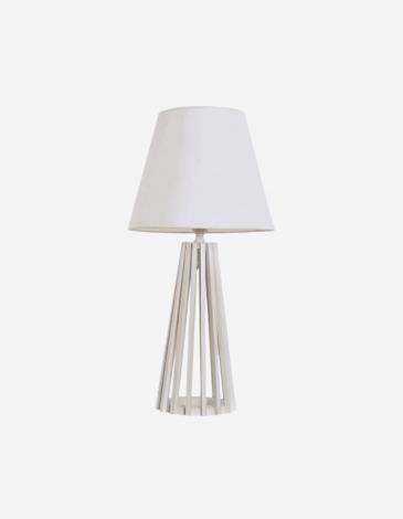 LÁMPARA SOBREMESA MADERA POLIESTER 