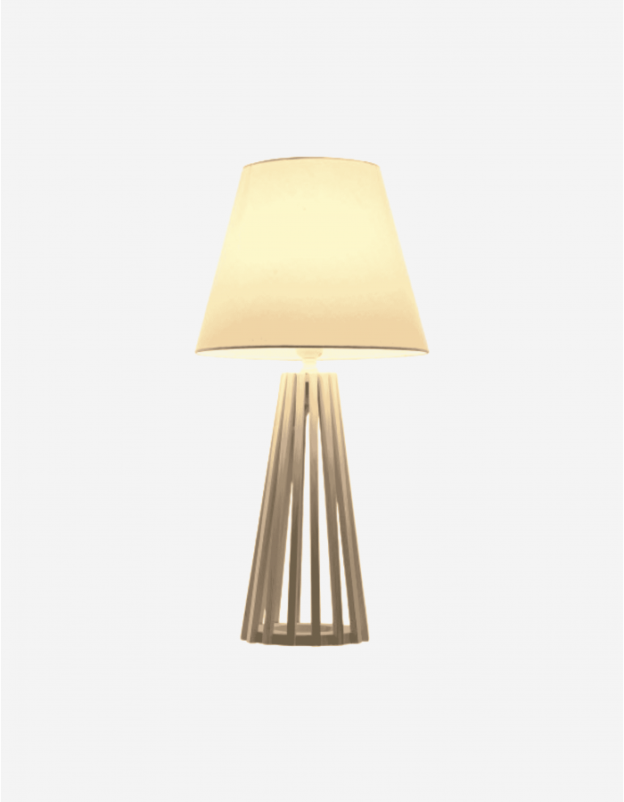 LÁMPARA SOBREMESA MADERA POLIESTER 