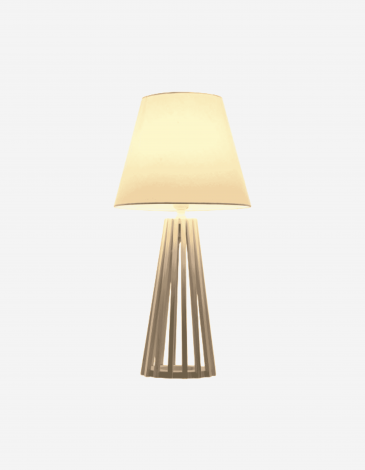 LÁMPARA SOBREMESA MADERA POLIESTER 