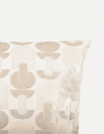 COJIN JACQUARD LUNA 35X55 TERCIOPELO BEIGE