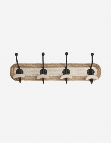 PERCHERO PARED MANGO CUERDA 4 GANCHOS