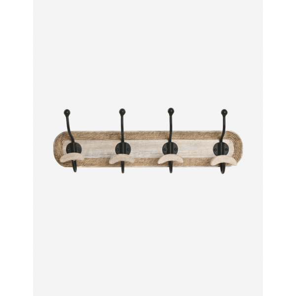 PERCHERO PARED MANGO CUERDA 4 GANCHOS