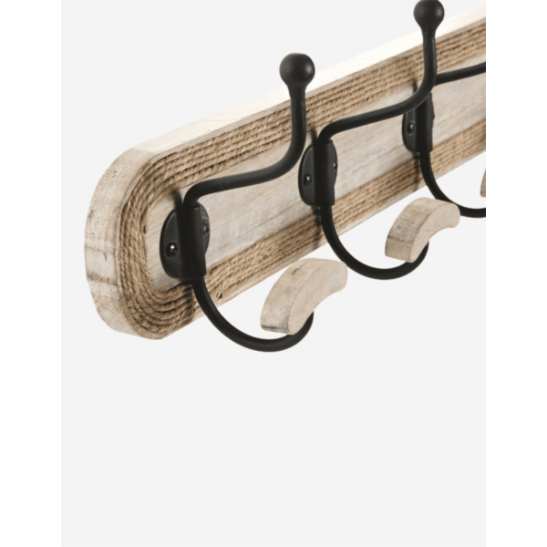 PERCHERO PARED MANGO CUERDA 4 GANCHOS