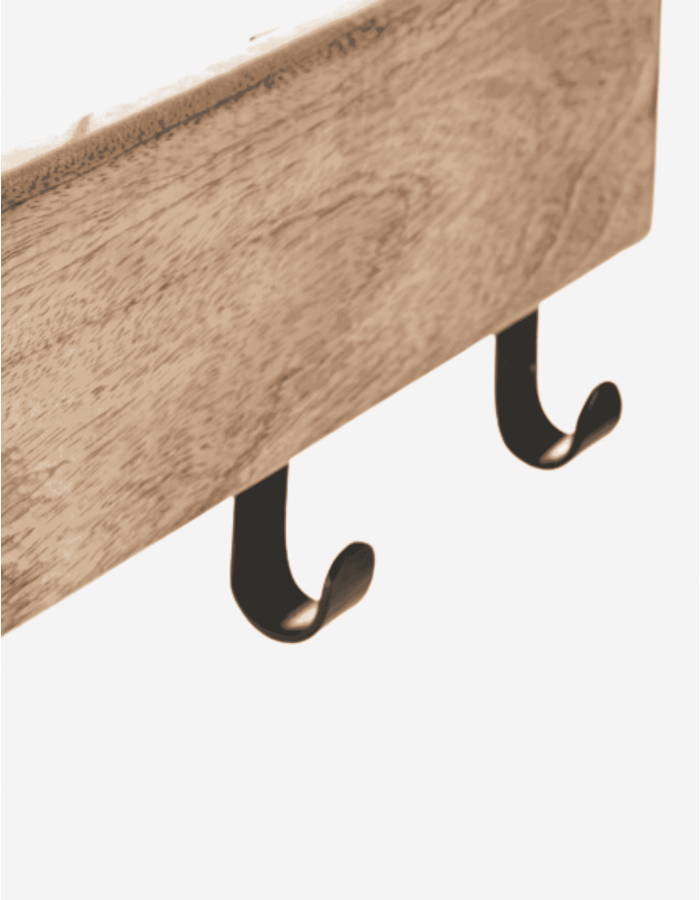 PERCHERO PARED MANGO 3 GANCHOS