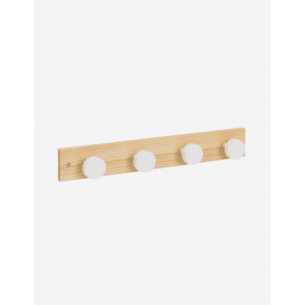 PERCHERO 4 GANCHOS BLANCOS PINO