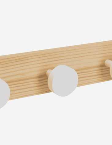 PERCHERO 4 GANCHOS BLANCOS PINO