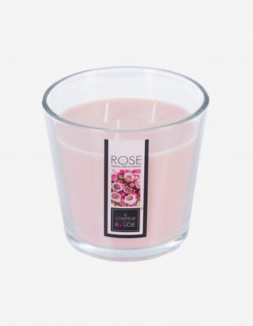 VELA PERFUMADA VASO CRISTAL ROSA 13.5D