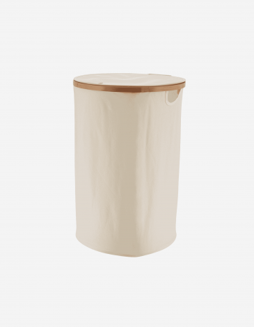 CESTA PARA ROPA RED. PLEGABLE C/TAPA MARCO BAMBÚ