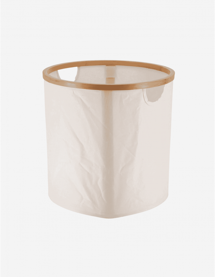 CESTA REDONDA PLEGABLE C/TAPA MARCO BAMBÚ 