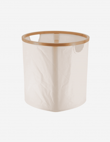 CESTA REDONDA PLEGABLE C/TAPA MARCO BAMBÚ 