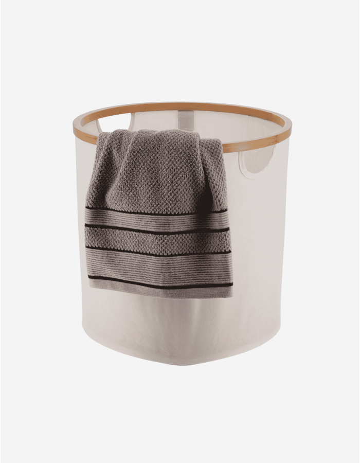 CESTA REDONDA PLEGABLE C/TAPA MARCO BAMBÚ 