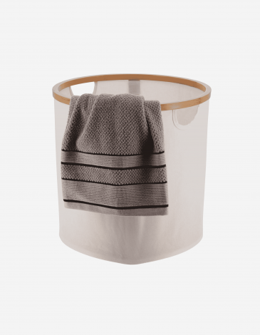 CESTA REDONDA PLEGABLE C/TAPA MARCO BAMBÚ 