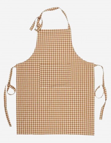 DELANTAL LUCA C/BOLSILLO CUADROS NATURALES