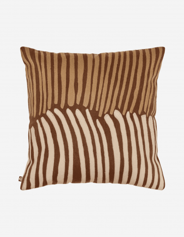 COJÍN BORDADO HARY 45X45 MARRÓN