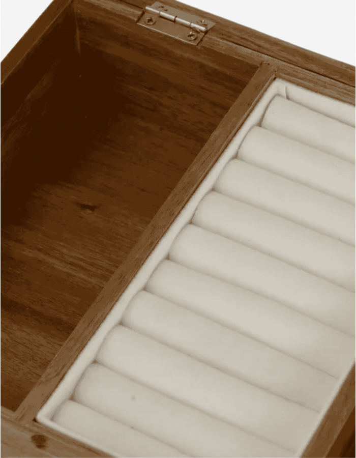 JOYERO MADERA-CRISTAL 24X16 CM