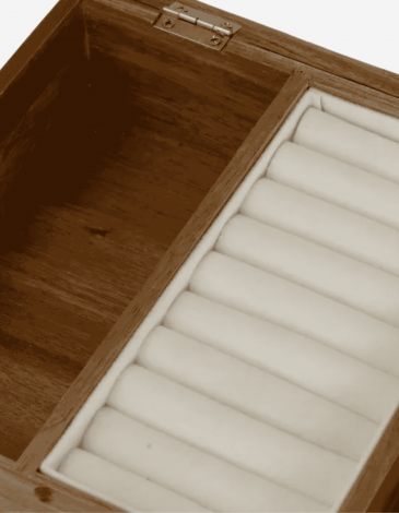 JOYERO MADERA-CRISTAL 24X16 CM