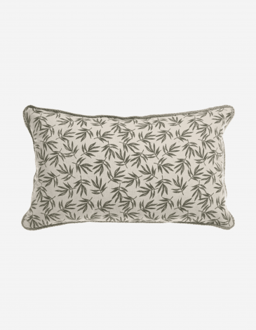 COJÍN ALGODÓN YUTE 30X50 HOJAS